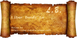Liber Benáta névjegykártya